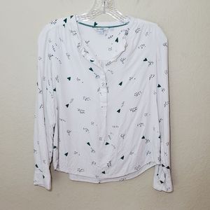 Boden Hearts and Dots Paula Popover Top